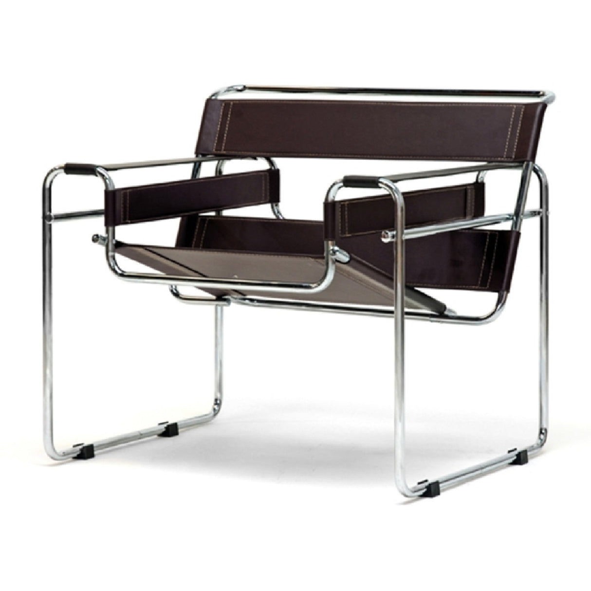 Modern European furniture - Chrome Framed Leather Inspired Accent Chair - www.oroa.com