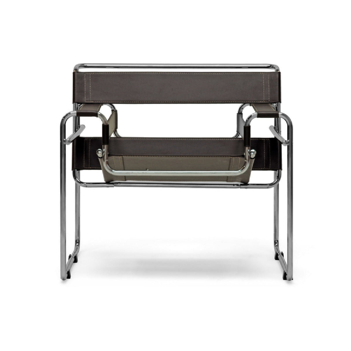 Modern European furniture - Chrome Framed Leather Inspired Accent Chair - www.oroa.com