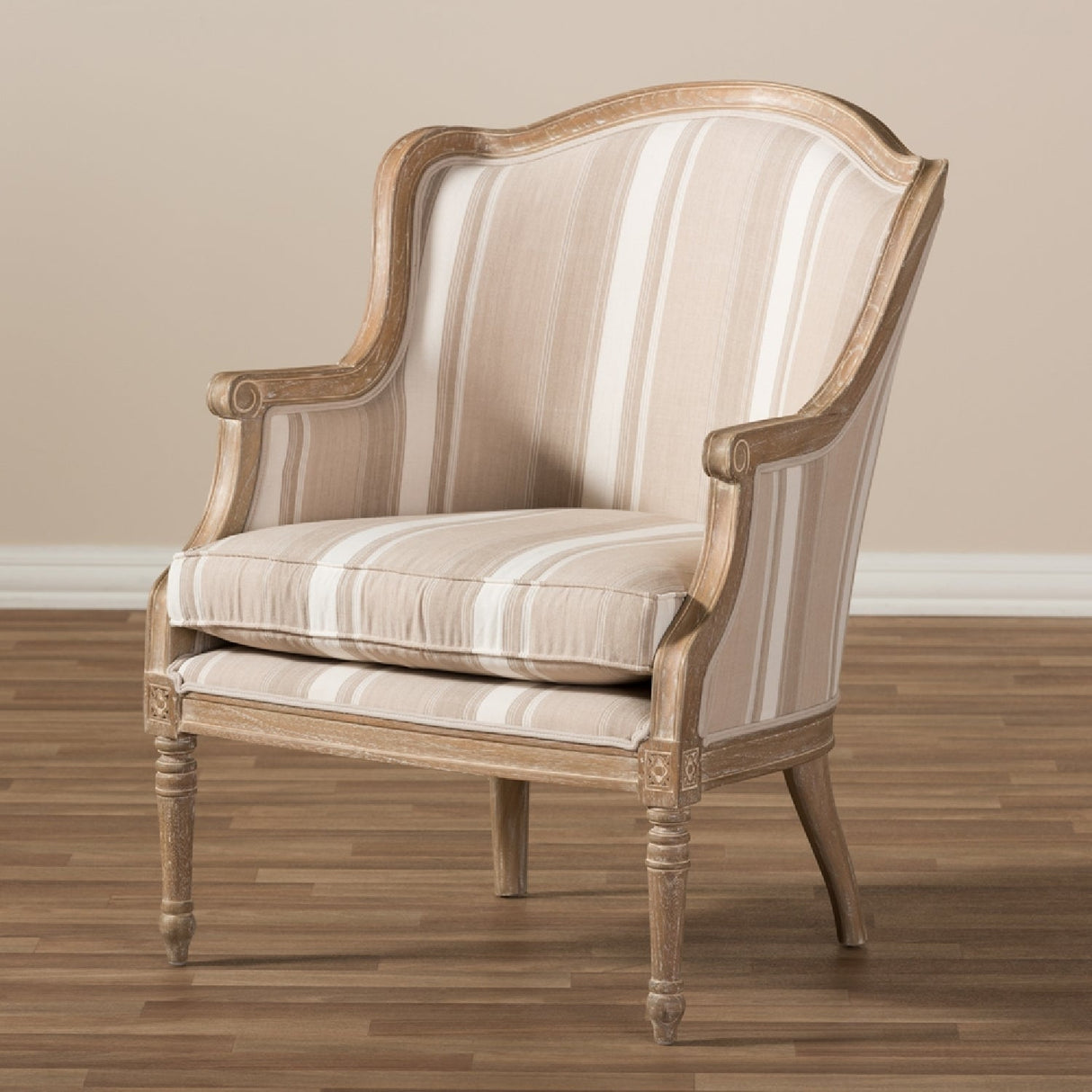 Modern European furniture - Brown Stripe Accent Chair - www.oroa.com