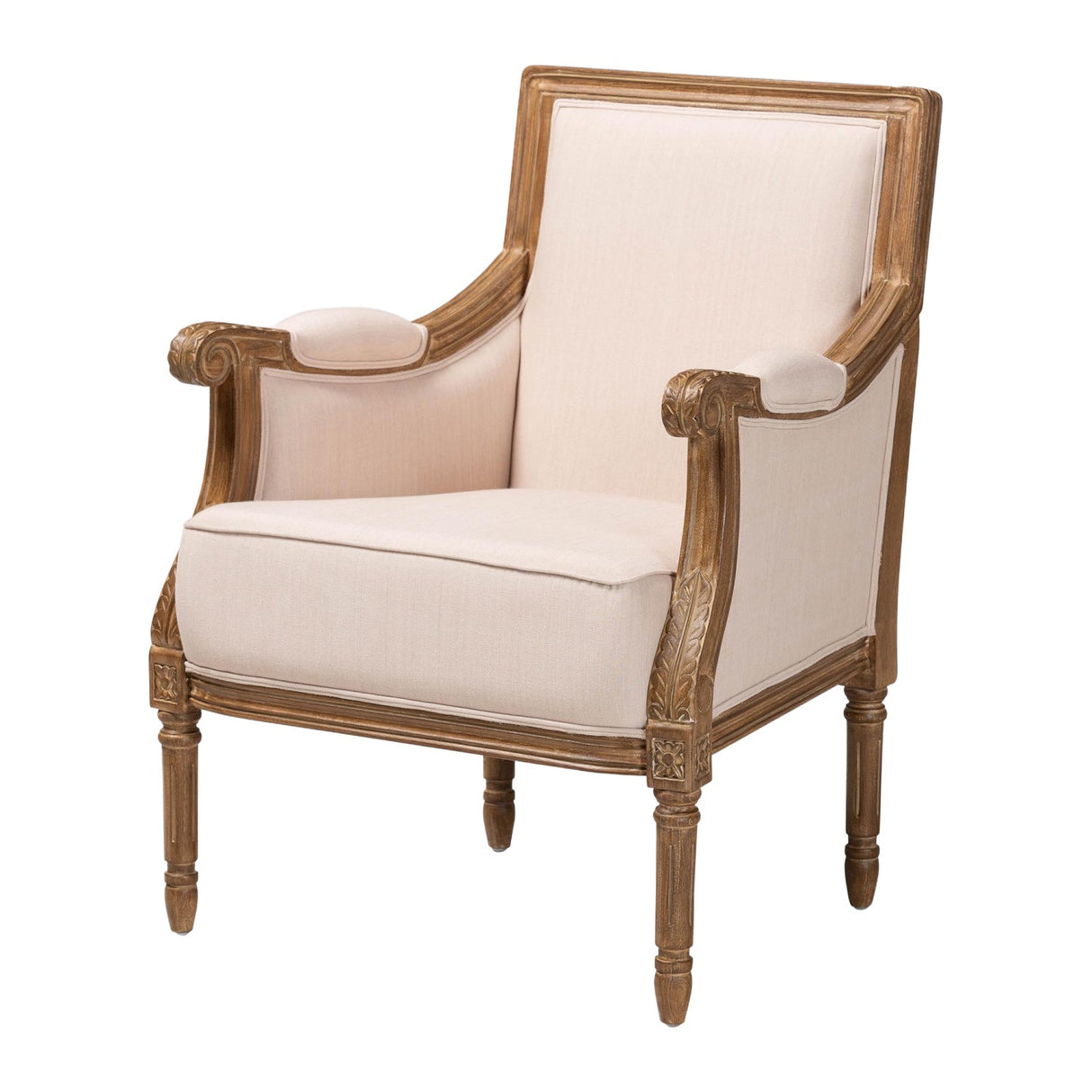 Modern European furniture - Beige Linen Accent Chair - www.oroa.com