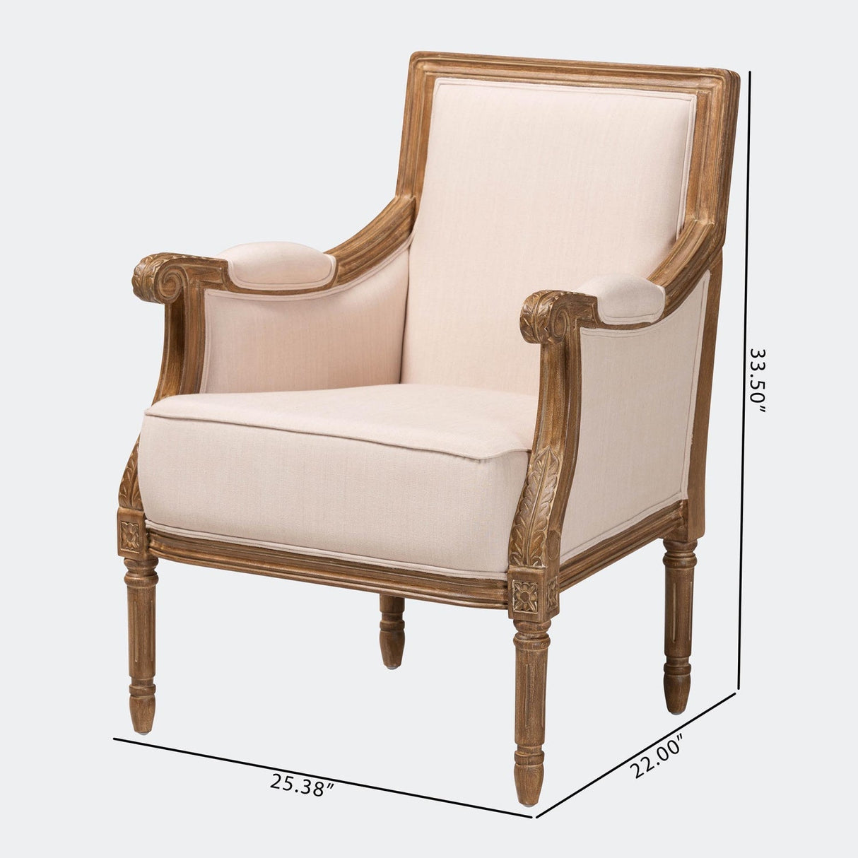 Modern European furniture - Beige Linen Accent Chair - www.oroa.com