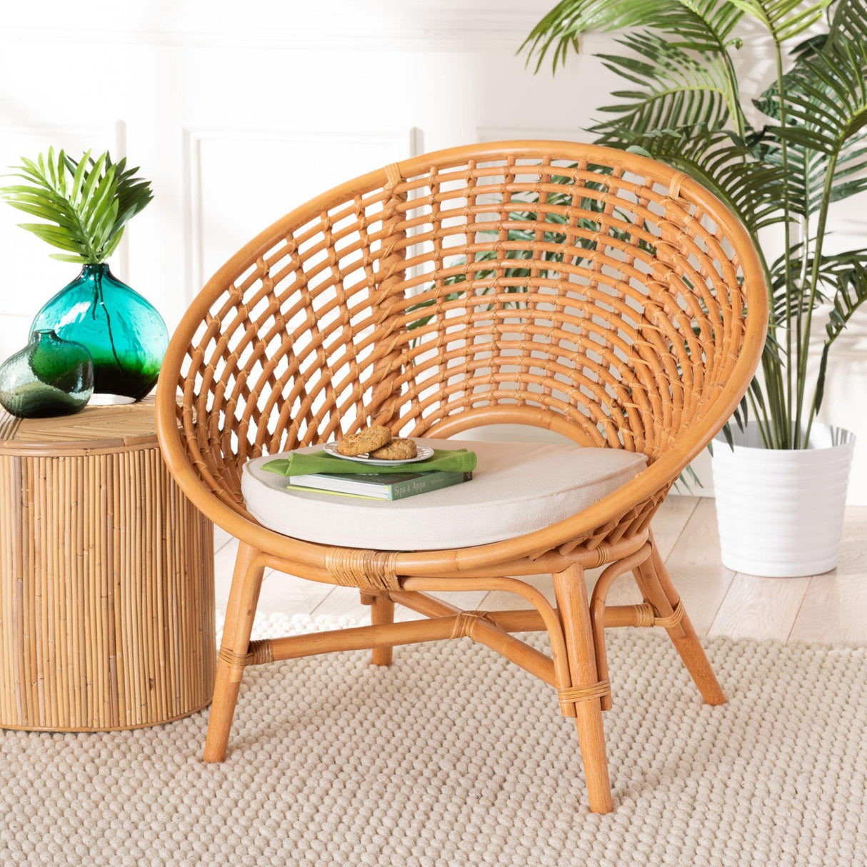 Modern European furniture - Round Rattan Bohemian Accent Chair |- www.oroa.com