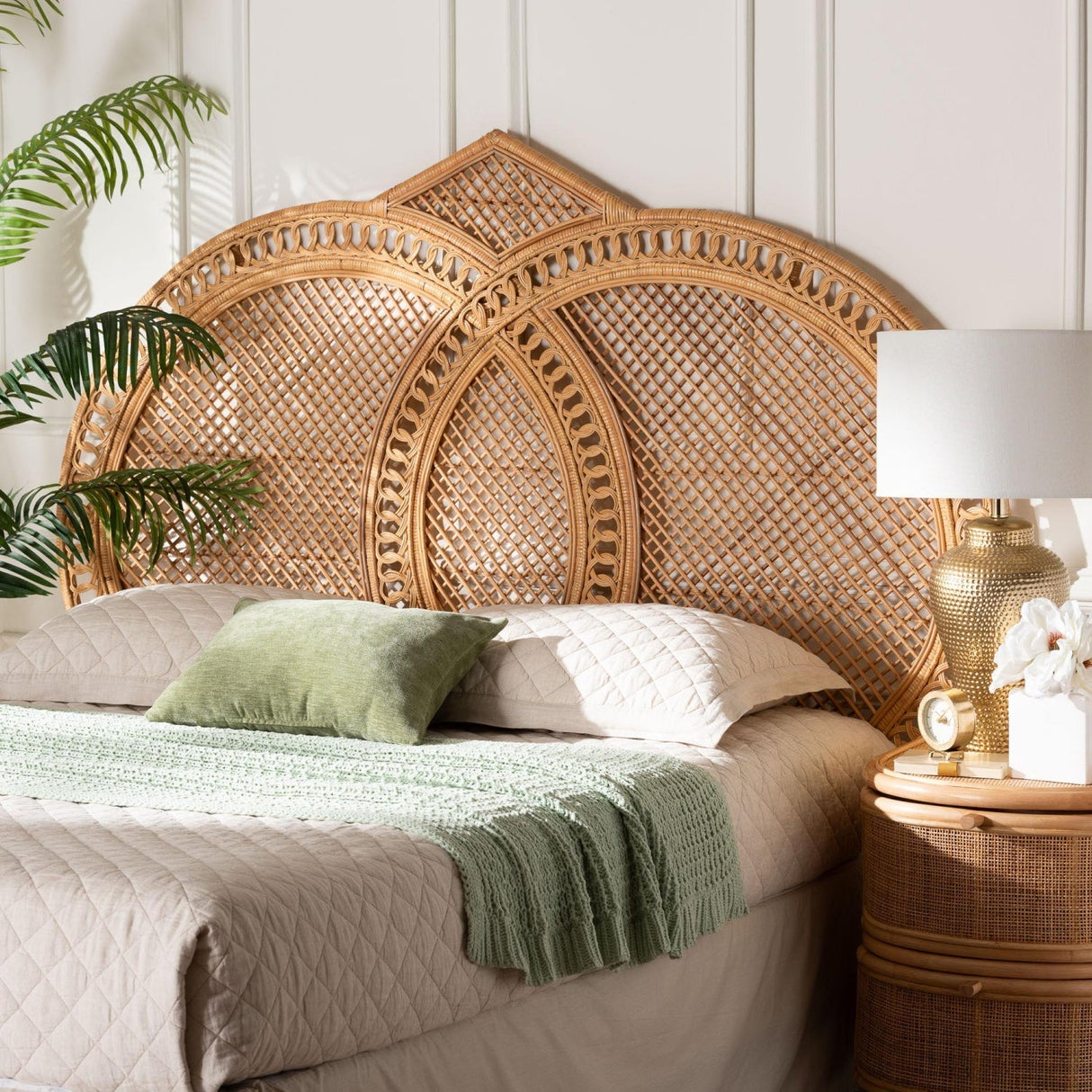Modern European furniture - Woven Rattan Queen Sized Headboard - www.oroa.com