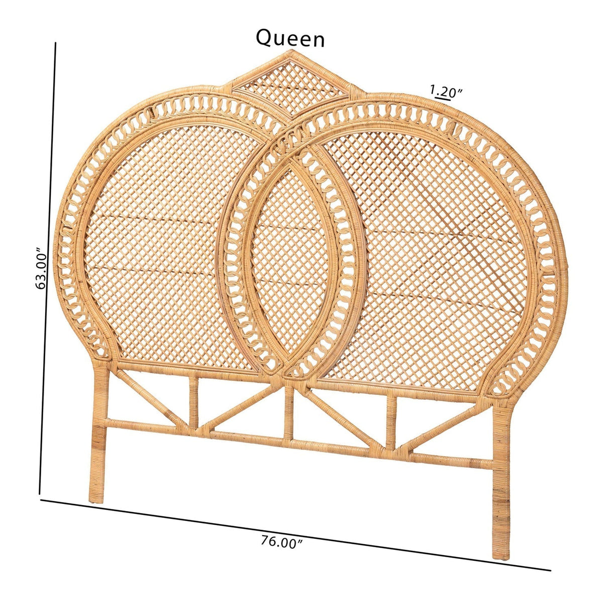 Modern European furniture - Woven Rattan Queen Sized Headboard - www.oroa.com