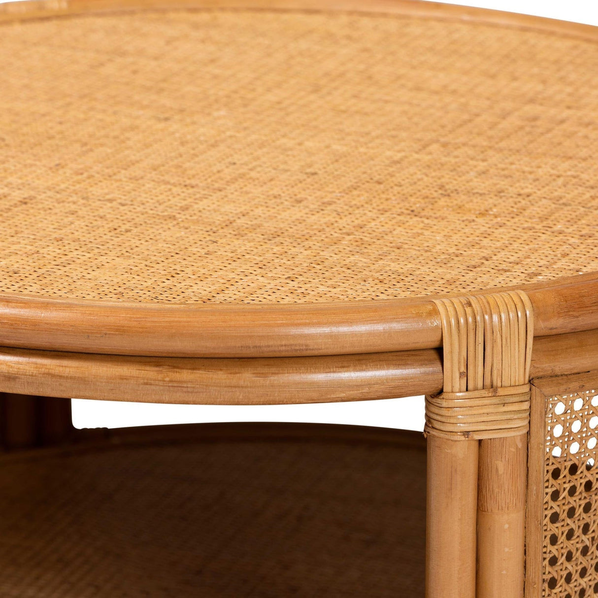Modern European furniture - Round 2 Tier Rattan Coffee Table - www.oroa.com