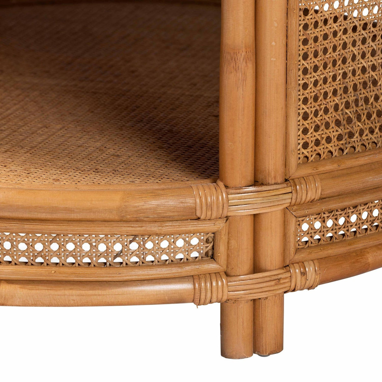 Modern European furniture - Round 2 Tier Rattan Coffee Table - www.oroa.com