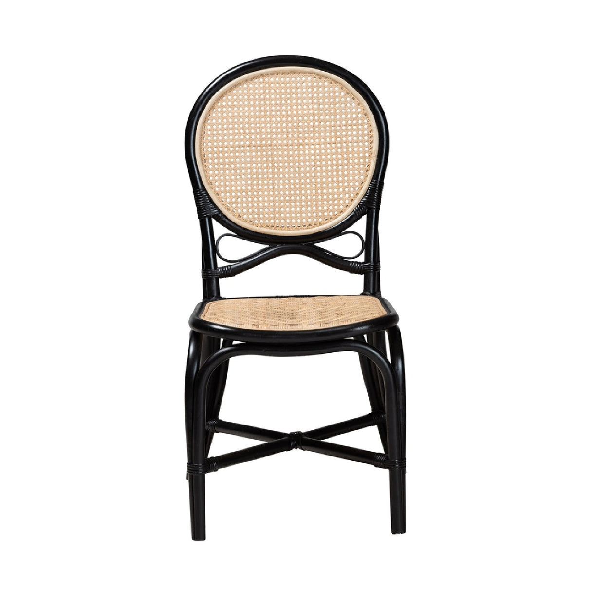 Modern European furniture - Black Framed Rattan Dining Chair - www.oroa.com