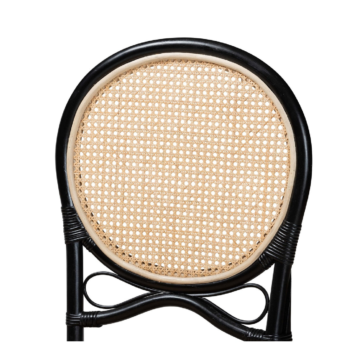 Modern European furniture - Black Framed Rattan Dining Chair - www.oroa.com