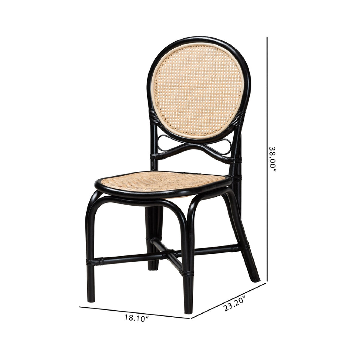 Contract furniture - Black Framed Rattan Dining Chair - www.oroatrade.com
