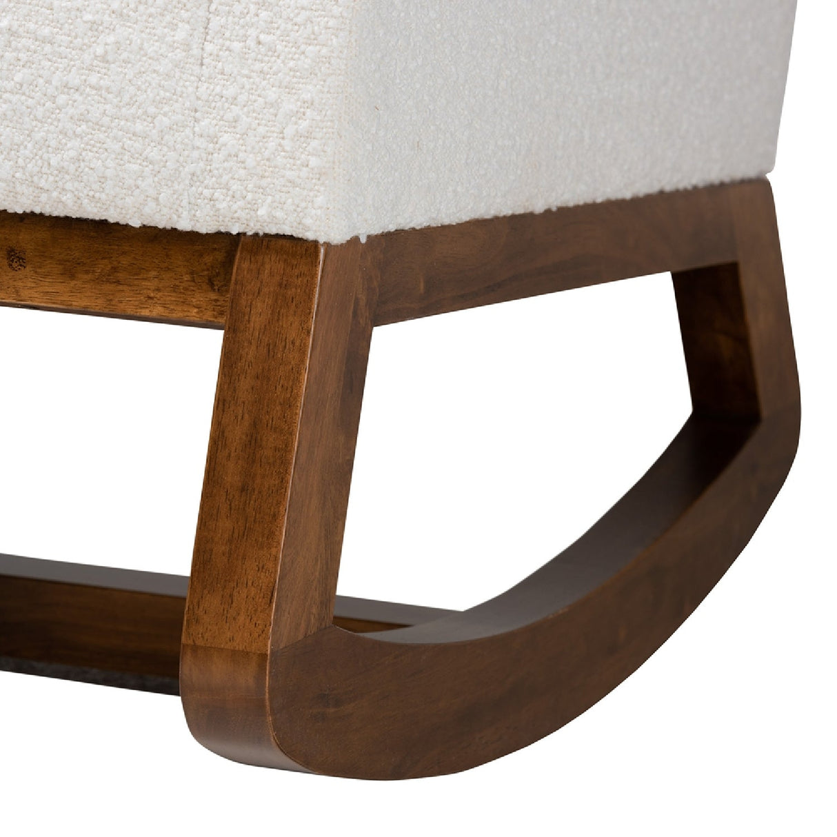 White Boucle Rocking Chair | Bali Loom Yashiya | Oroa.com