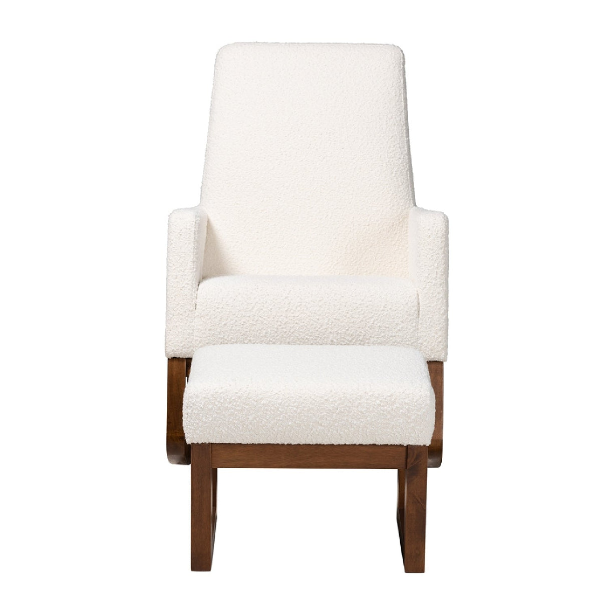 Modern European furniture - White Boucle Rocking Chair - www.oroa.com
