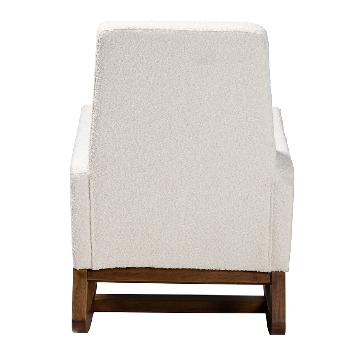 White Boucle Rocking Chair | Bali Loom Yashiya | Oroa.com