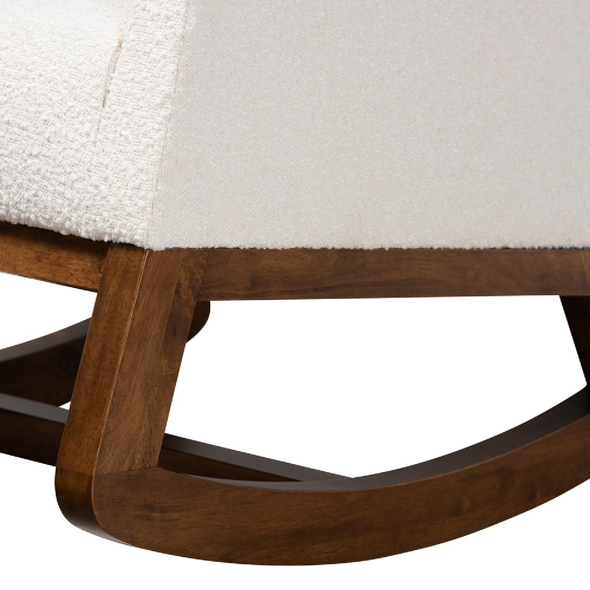 White Boucle Rocking Chair | Bali Loom Yashiya | Oroa.com