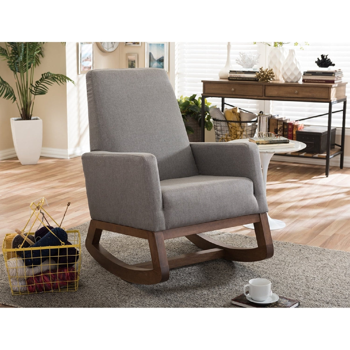 Modern European furniture - Fabric Upholstered Rocking Chair - www.oroa.com