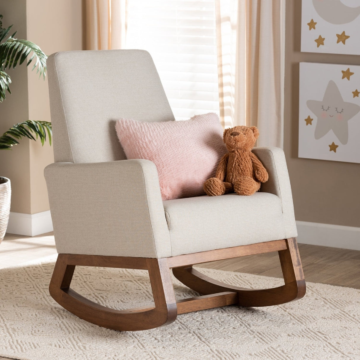 Modern European furniture - Fabric Upholstered Rocking Chair - www.oroa.com