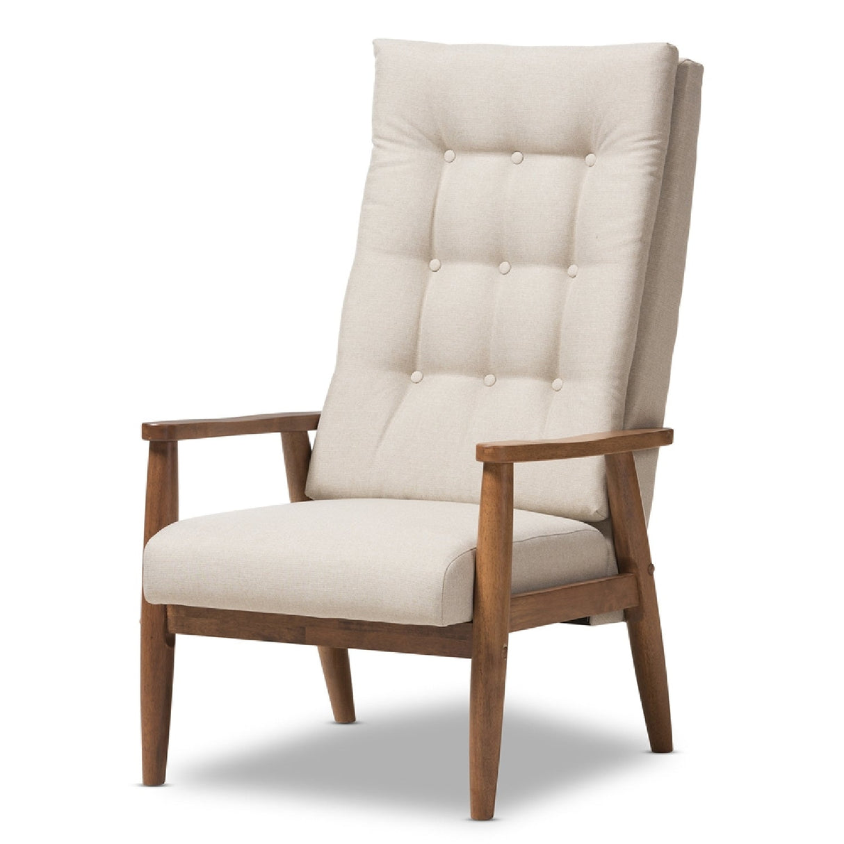 Modern European furniture - Beige Tufted High Back Accent Chair - www.oroa.com