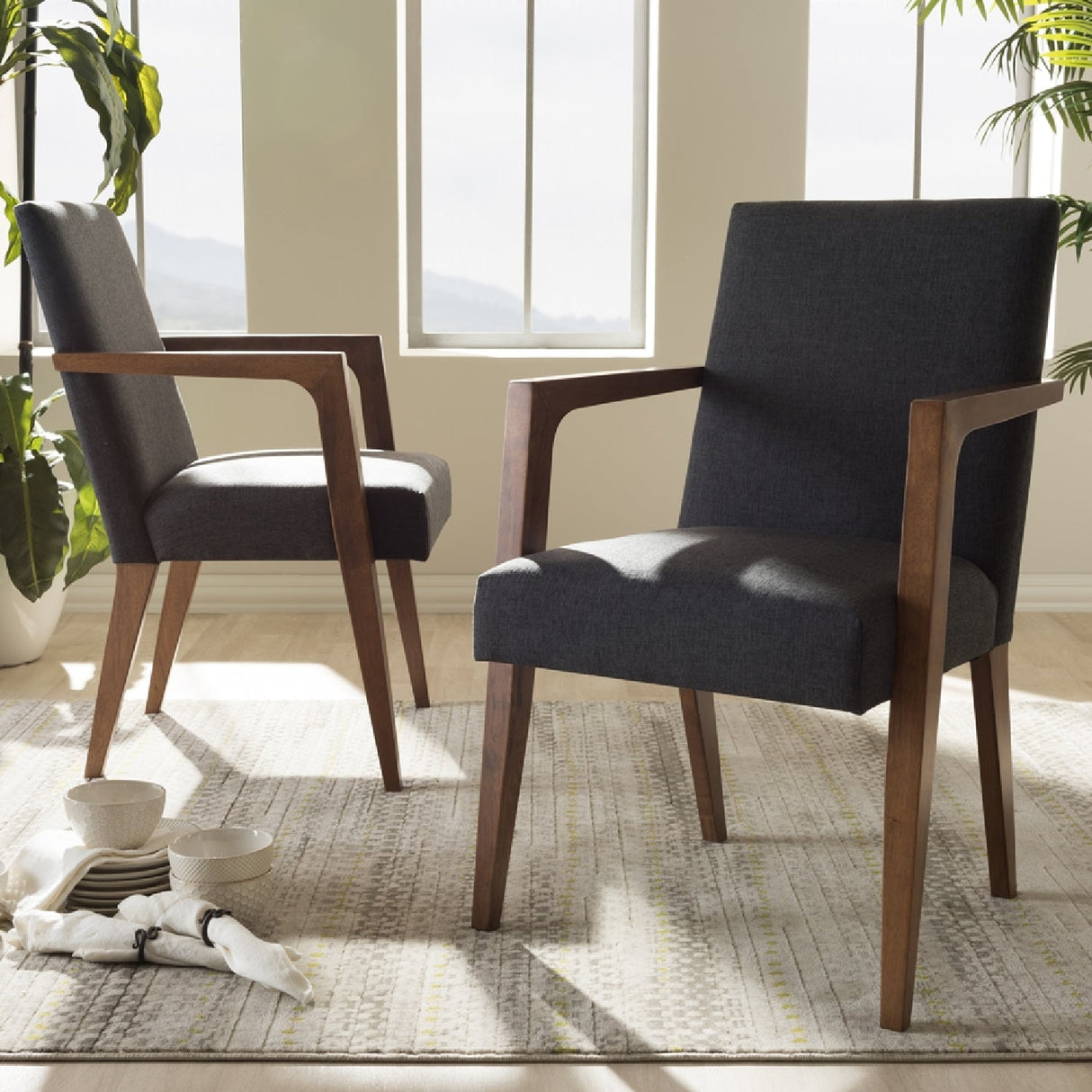 Solid Wood Framed Accent Chairs 2 | Bali Loom Andrea | Oroa.com