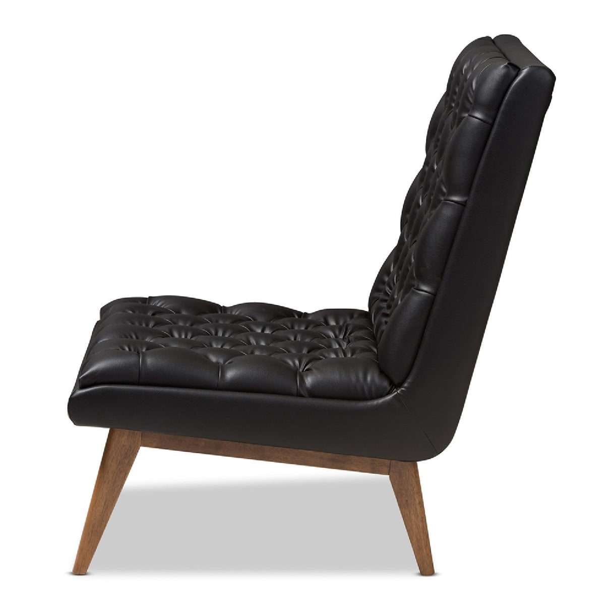Modern European furniture - Black Leather Inspired Lounge Chair - www.oroa.com