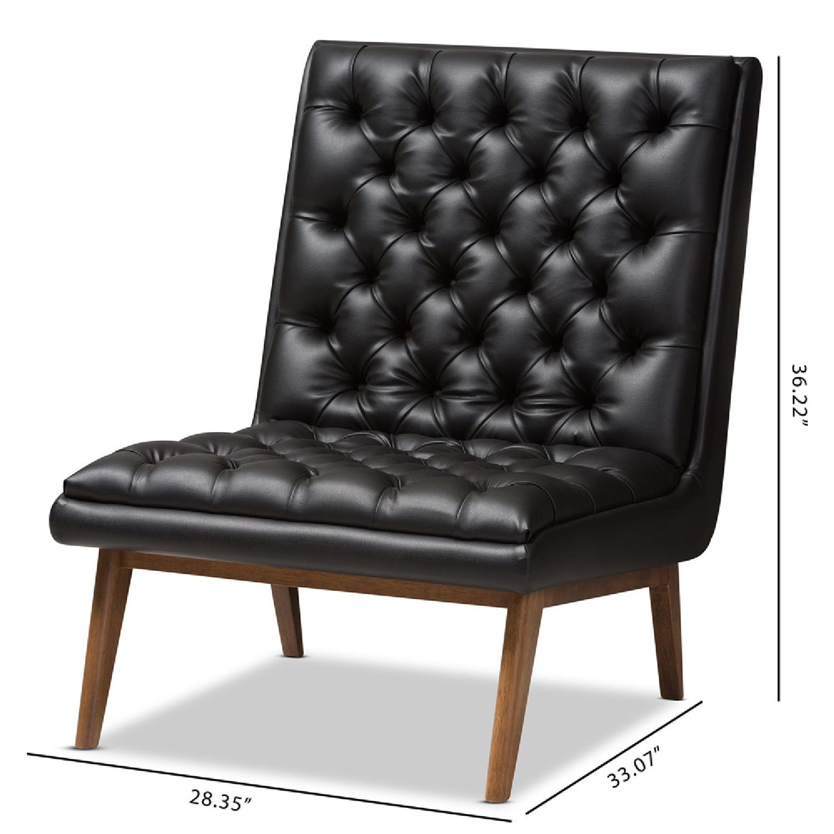 Modern European furniture - Black Leather Inspired Lounge Chair - www.oroa.com