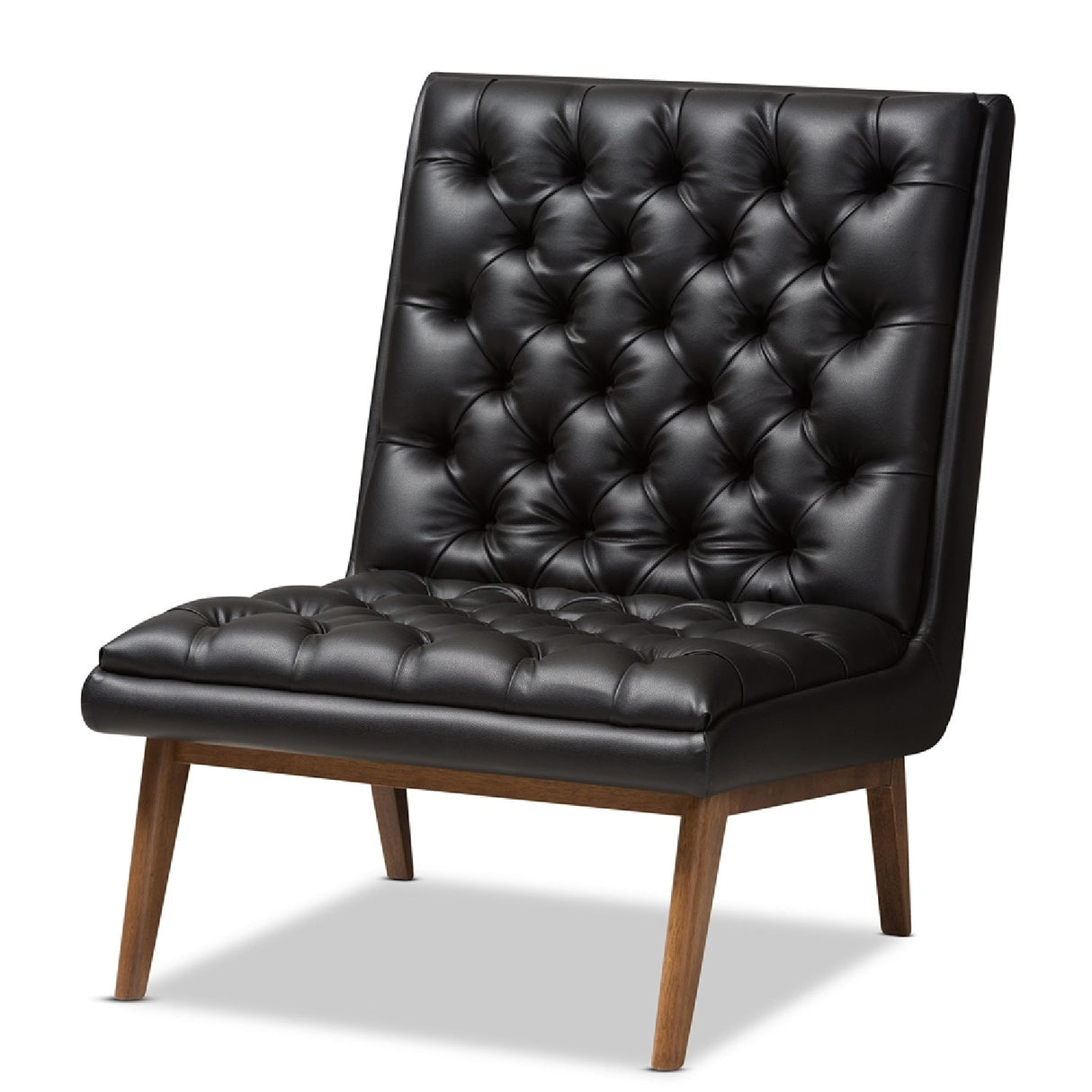 Modern European furniture - Black Leather Inspired Lounge Chair - www.oroa.com