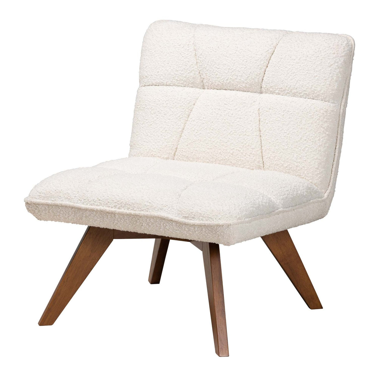 Modern European furniture - Cream Boucle Japandi Accent Chair - www.oroa.com