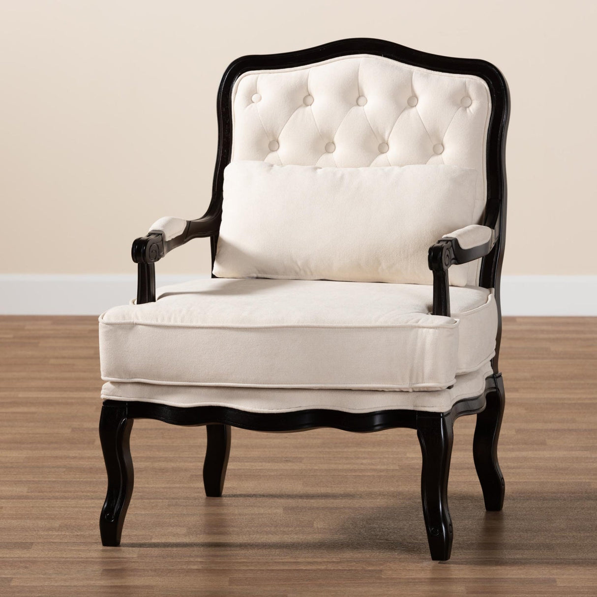 Cream Tufted French Accent Chair | Bali Loom Dion | Oroa.com