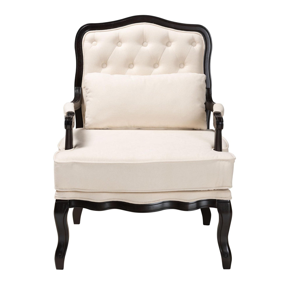 Cream Tufted French Accent Chair | Bali Loom Dion | Oroa.com