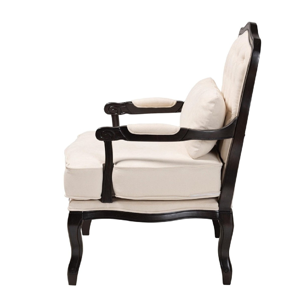 Cream Tufted French Accent Chair | Bali Loom Dion | Oroa.com