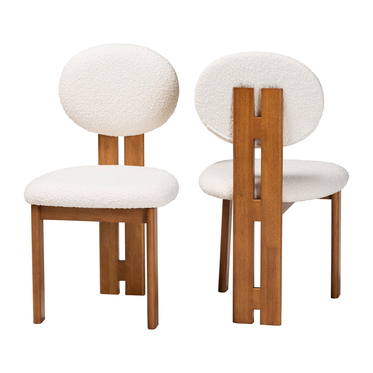Boucle Japandi Dining Chairs 2 | Bali Loom Kacela | Oroa.com