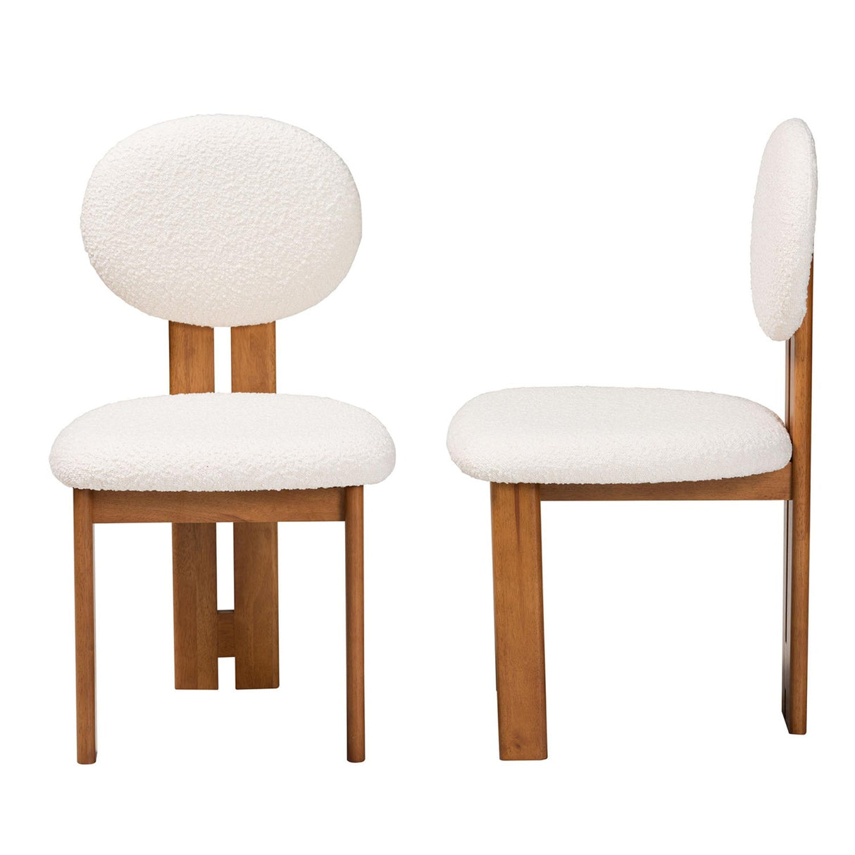 Boucle Japandi Dining Chairs 2 | Bali Loom Kacela | Oroa.com