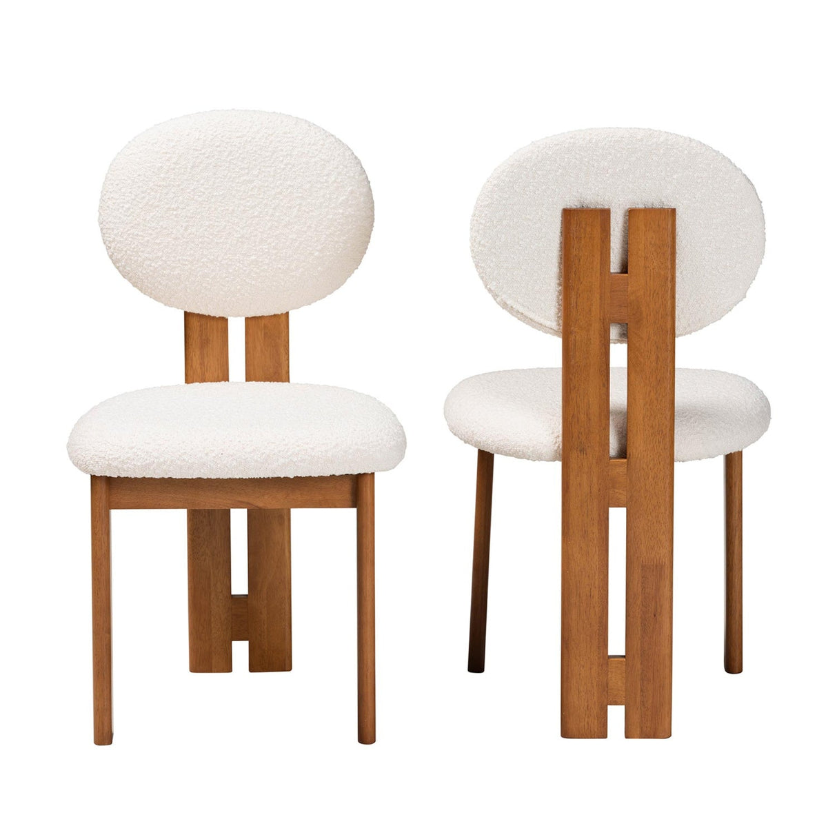 Boucle Japandi Dining Chairs 2 | Bali Loom Kacela | Oroa.com