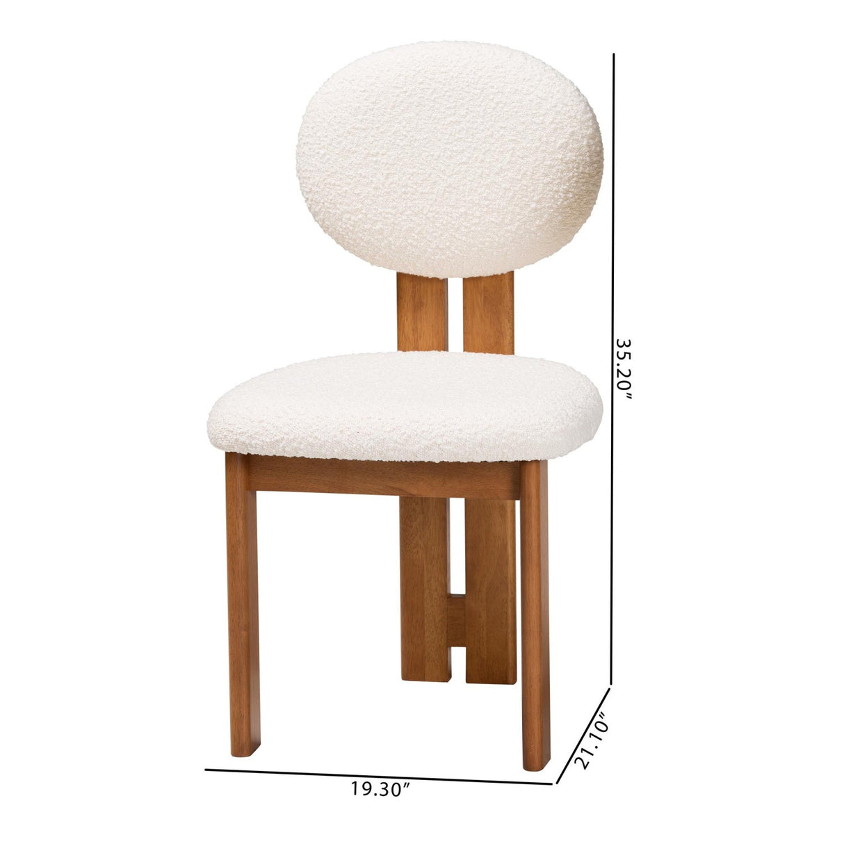 Boucle Japandi Dining Chairs 2 | Bali Loom Kacela | Oroa.com