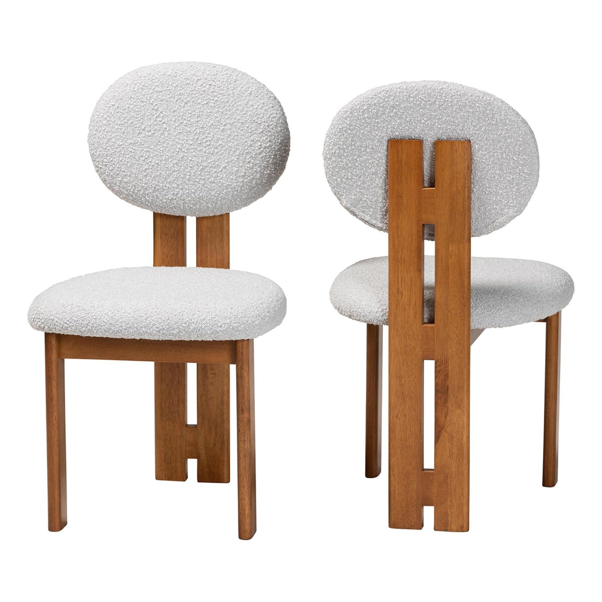 Boucle Japandi Dining Chairs 2 | Bali Loom Kacela | Oroa.com