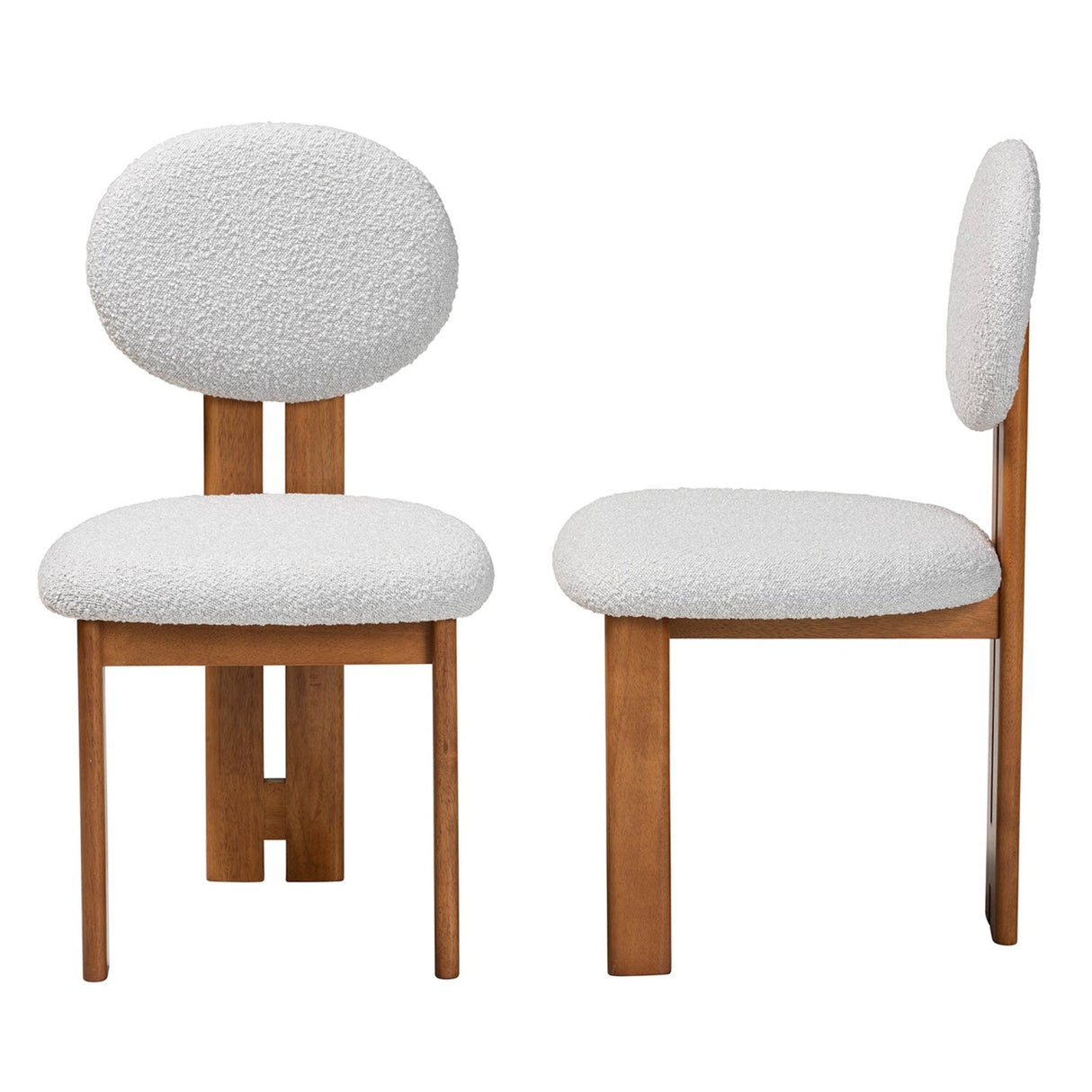 Boucle Japandi Dining Chairs 2 | Bali Loom Kacela | Oroa.com