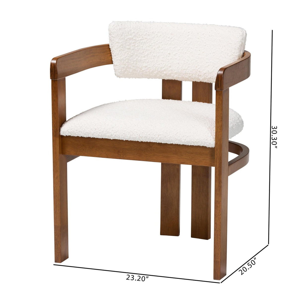 Modern European furniture - Cream Boucle Dining Chair - www.oroa.com