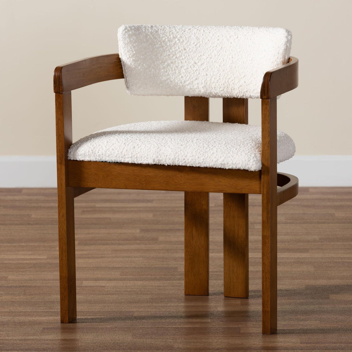 Modern European furniture - Cream Boucle Dining Chair - www.oroa.com
