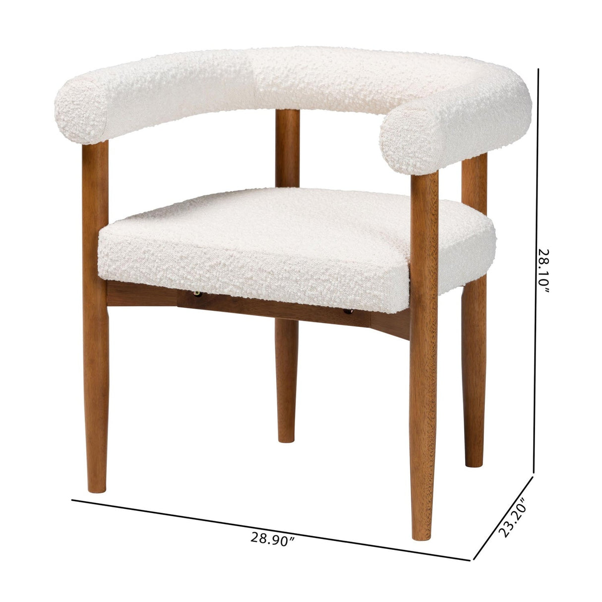 Modern European furniture - Cream Boucle Dining Chair - www.oroa.com