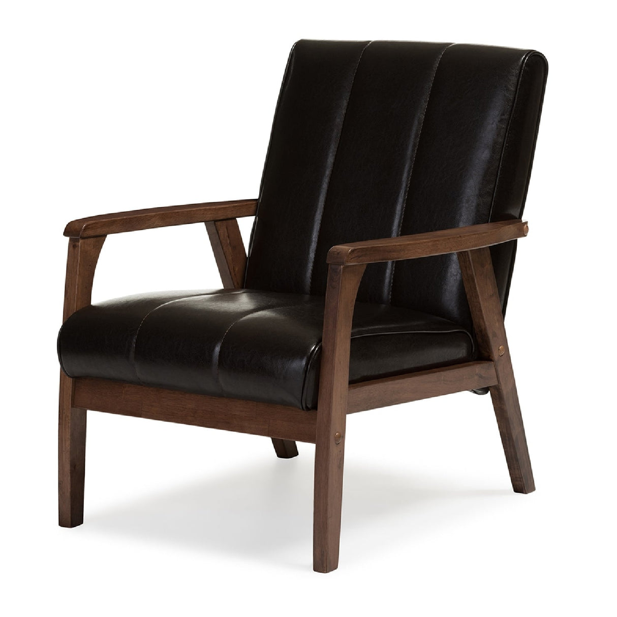 Modern European furniture - Panel Stitched Leather Inspired Lounge Chair - www.oroa.com