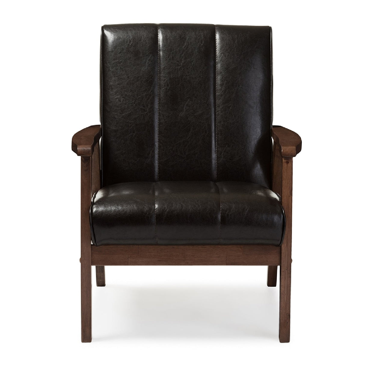 Modern European furniture - Panel Stitched Leather Inspired Lounge Chair - www.oroa.com