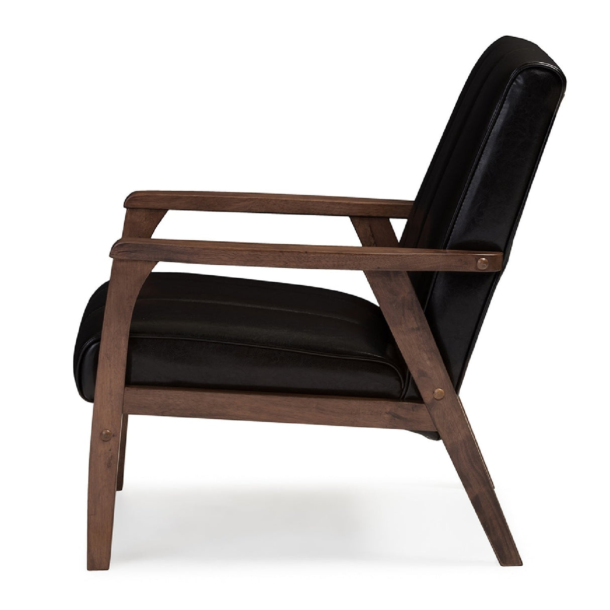Modern European furniture - Panel Stitched Leather Inspired Lounge Chair - www.oroa.com