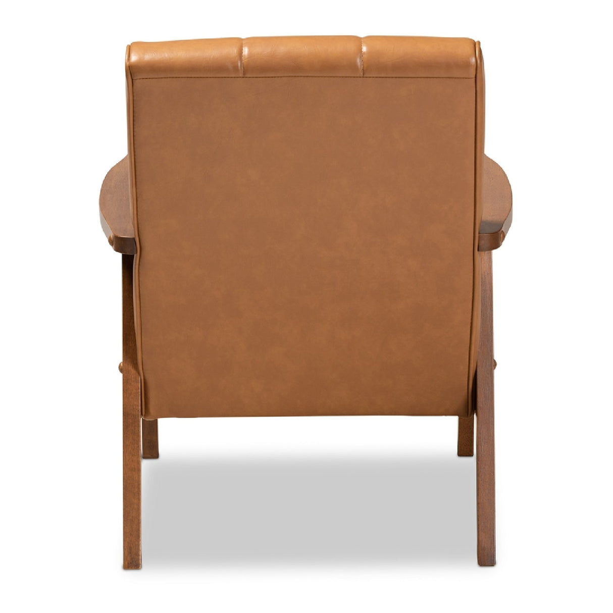 Modern European furniture - Tan Leather Effect Lounge Chair - www.oroa.com