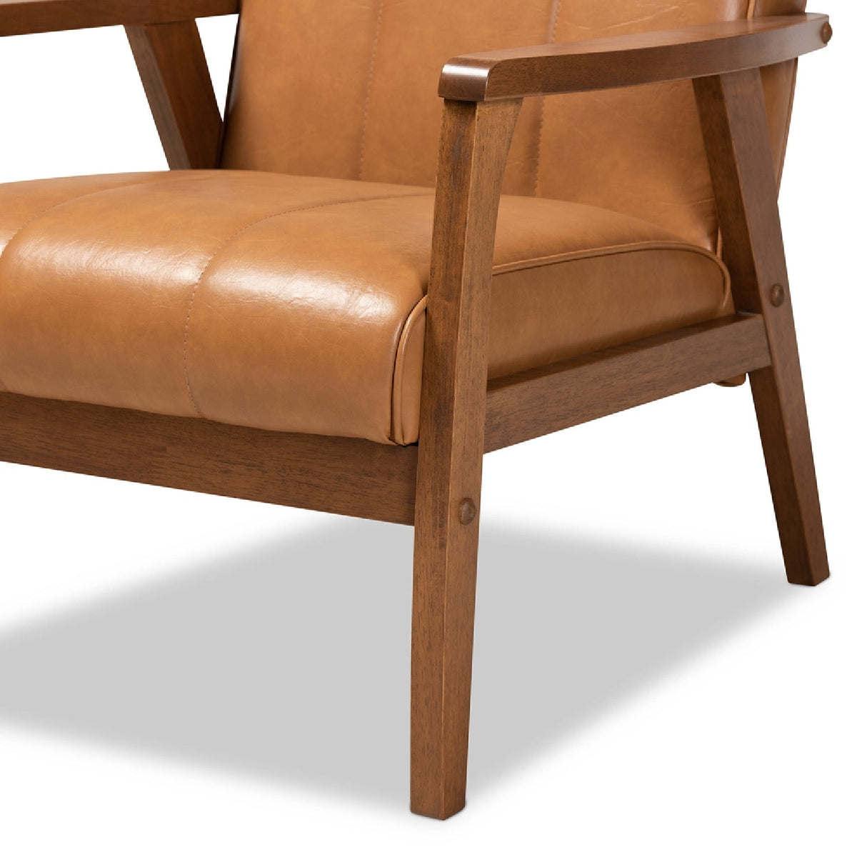 Modern European furniture - Tan Leather Effect Lounge Chair - www.oroa.com