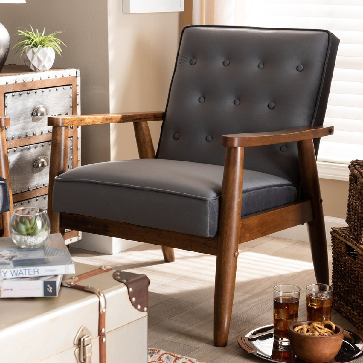 Modern European furniture - Button Tufted Lounge Chair - www.oroa.com