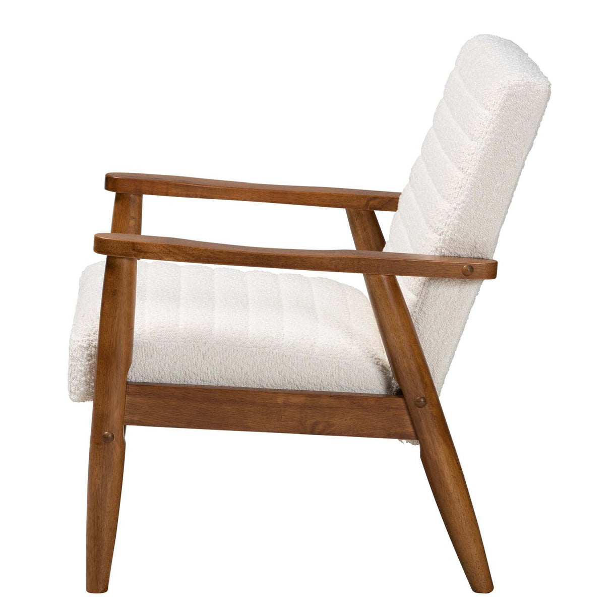 Modern European furniture - Channeled Cream Boucle Lounge Chair - www.oroa.com