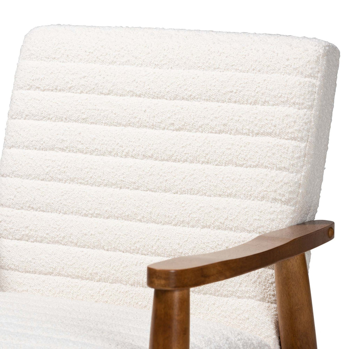 Modern European furniture - Channeled Cream Boucle Lounge Chair - www.oroa.com