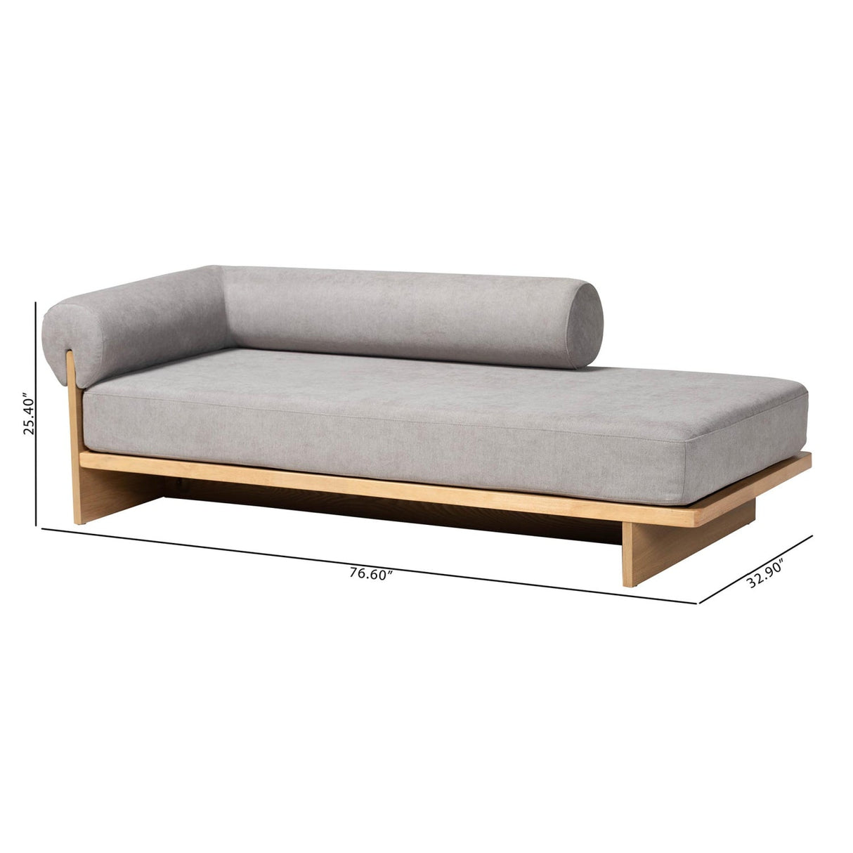 Modern European furniture - Gray Left-Arm Chaise Lounge - www.oroa.com