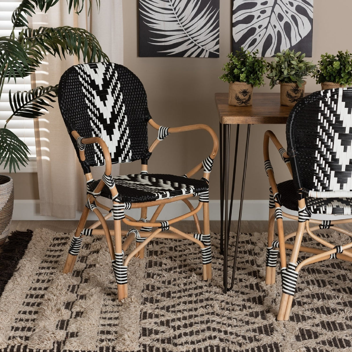 Modern European furniture - Two Toned Weaving Dining Chair - www.oroa.com