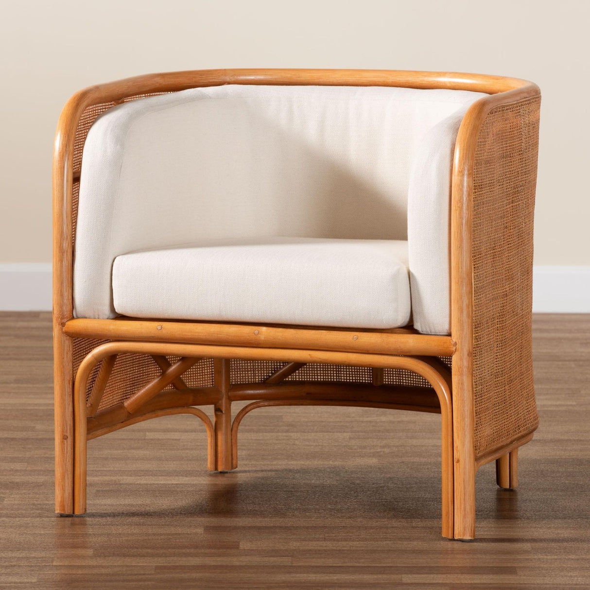 Modern European furniture - Curved Woven Rattan Accent Chair - www.oroa.com