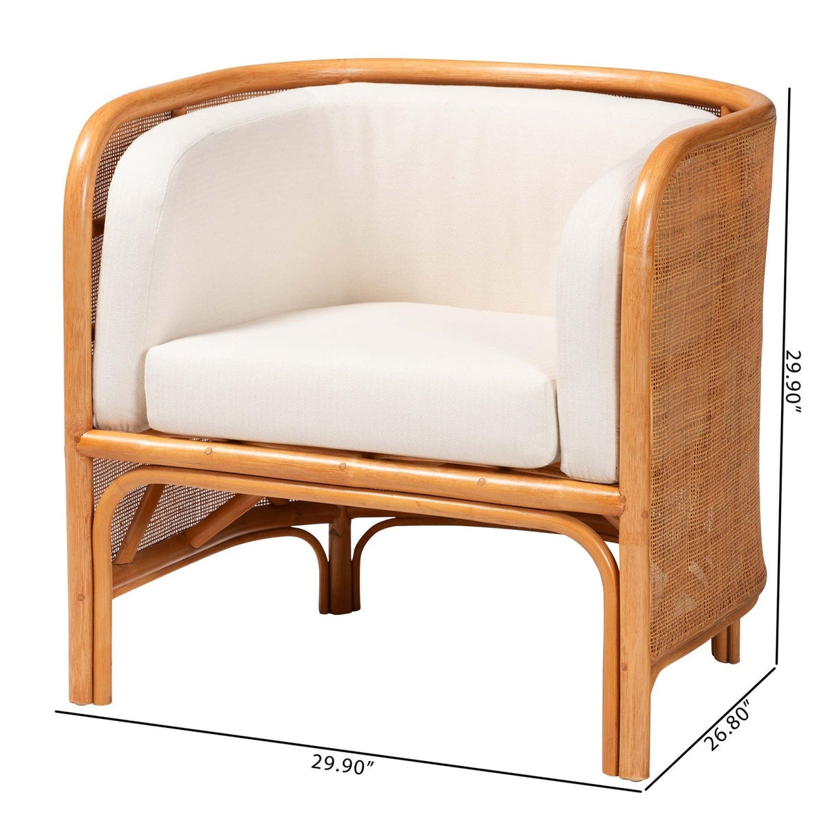 Modern European furniture - Curved Woven Rattan Accent Chair - www.oroa.com