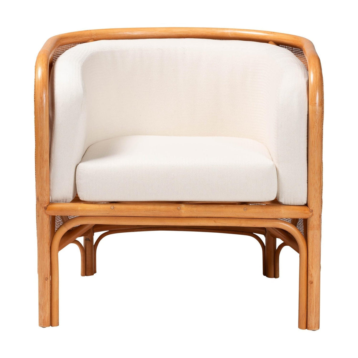 Modern European furniture - Curved Woven Rattan Accent Chair - www.oroa.com